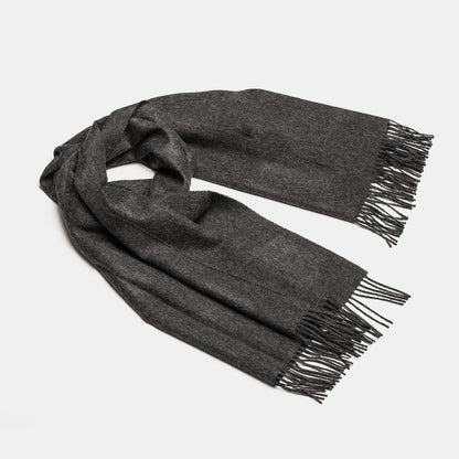 Natural Baby Alpaca Maxi-Scarf with Fringes