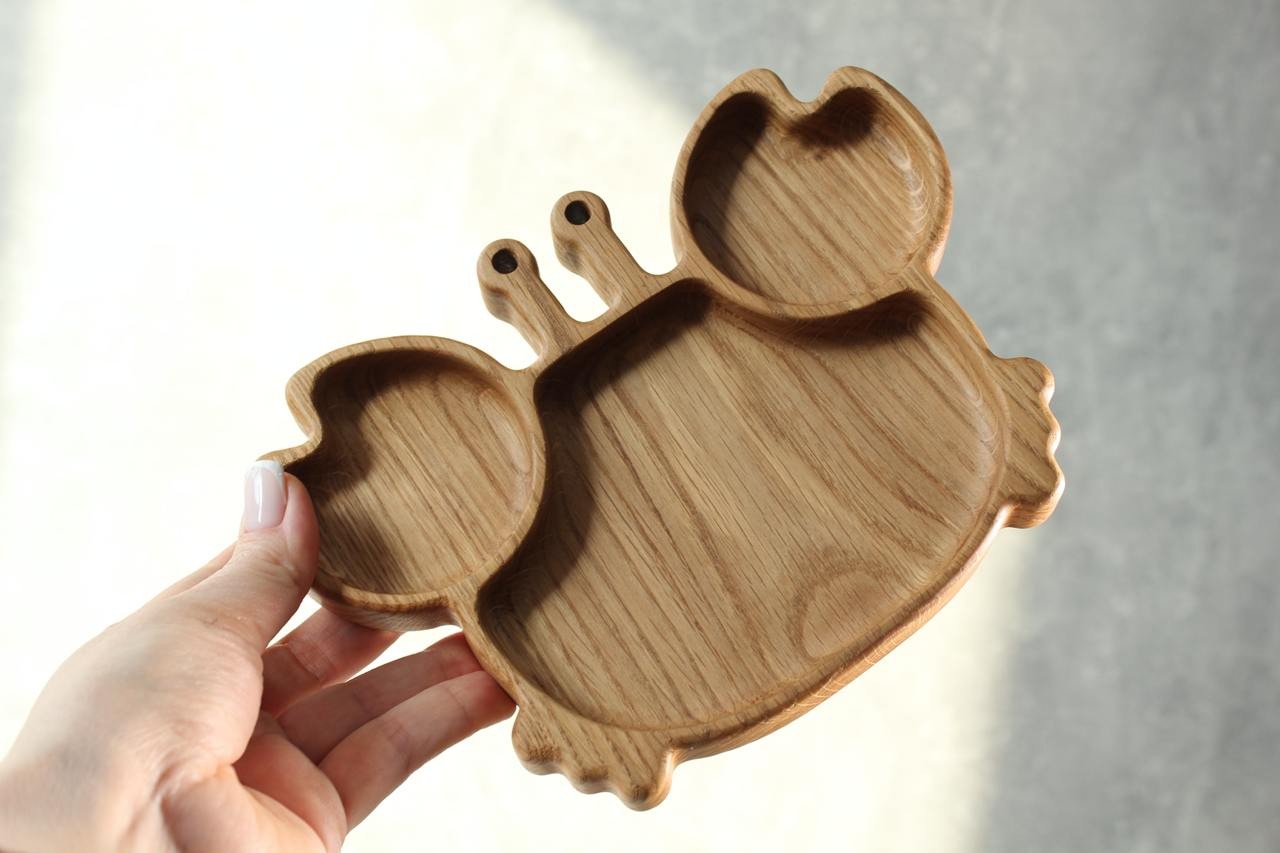 Wooden Plate For Kids - Crab