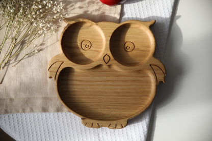 Wooden Plate For Kids - Owl