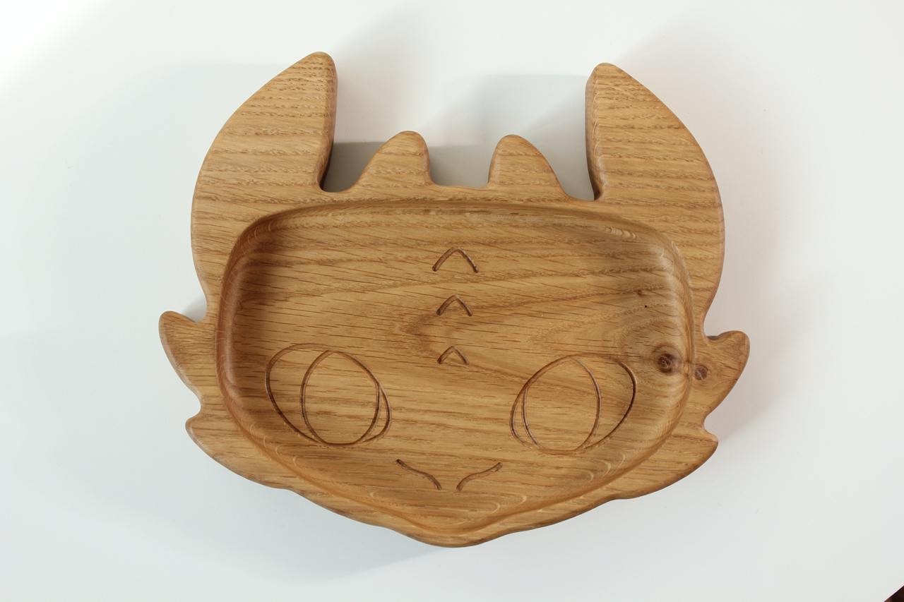Wooden Plate For Kids - Toothless